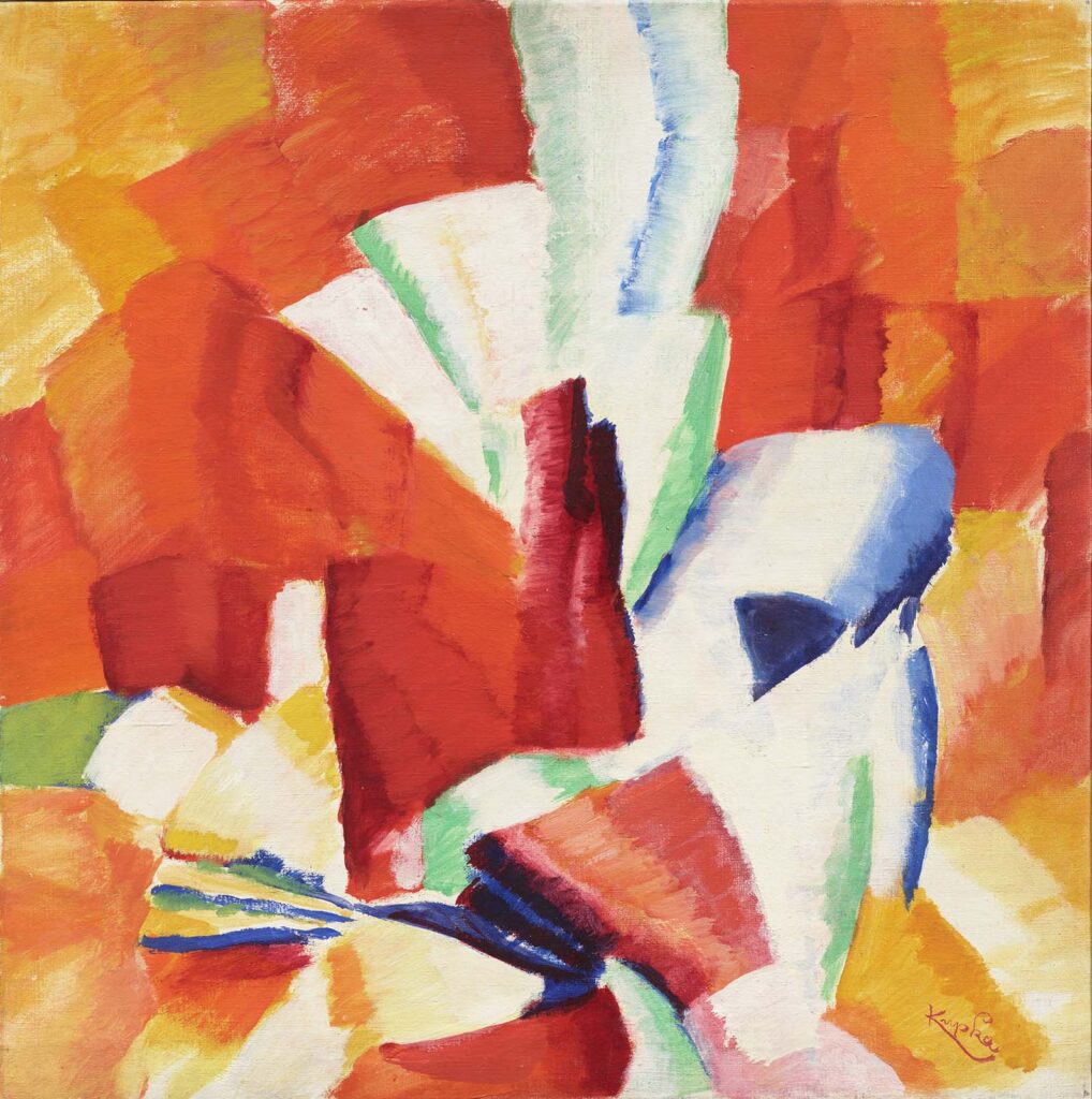 フランティセック・クプカ《赤い背景のエチュード》1919年頃