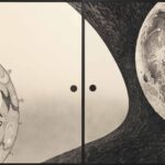 鴻池朋子《襖絵（地球断面図、流れ、竜巻、石）》2020年（18面のうち4面）©️Tomoko Konoike