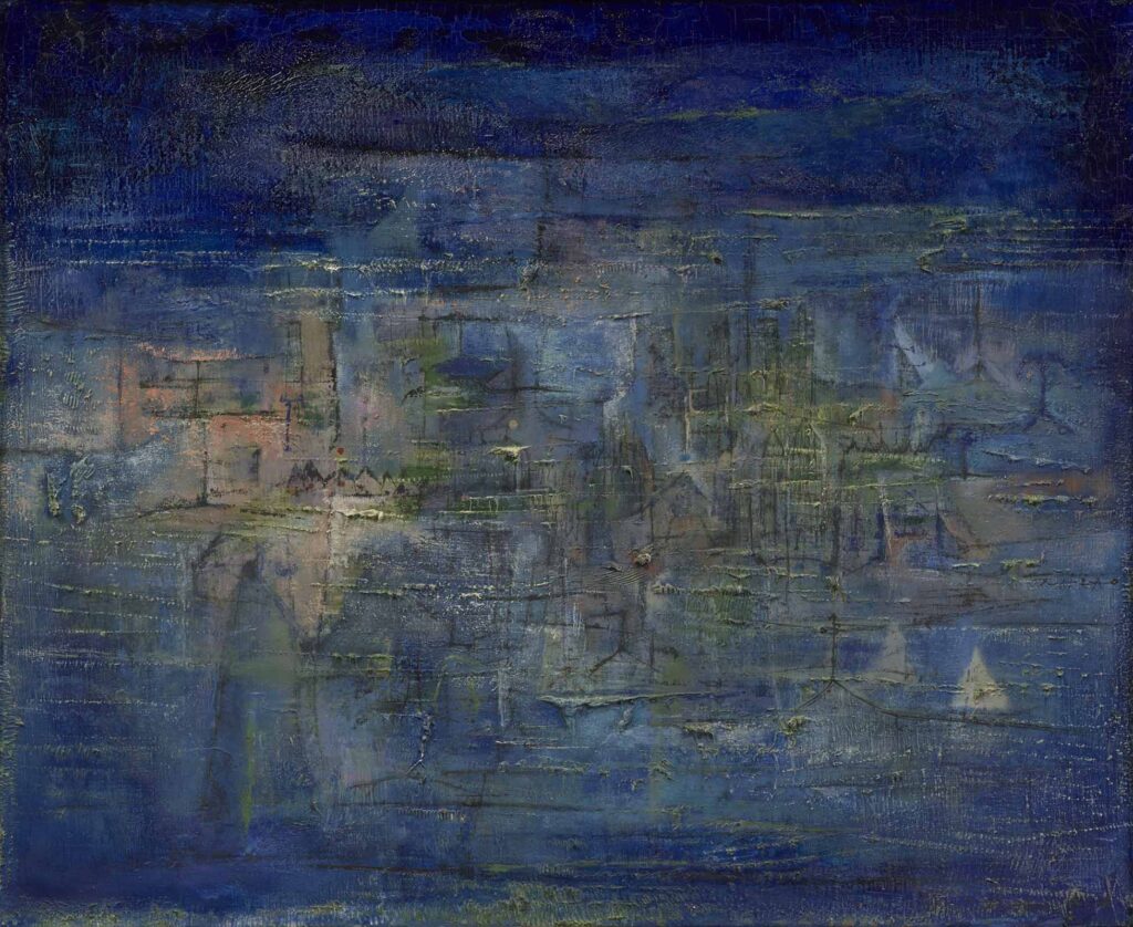 ザオ・ウーキー《水に沈んだ都市》1954年©2025 by ProLitteris, Zurich & JASPAR, Tokyo E6179